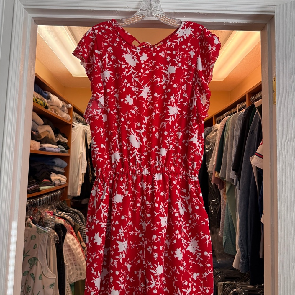 Wilfred Red and White Floral Jumpsuit